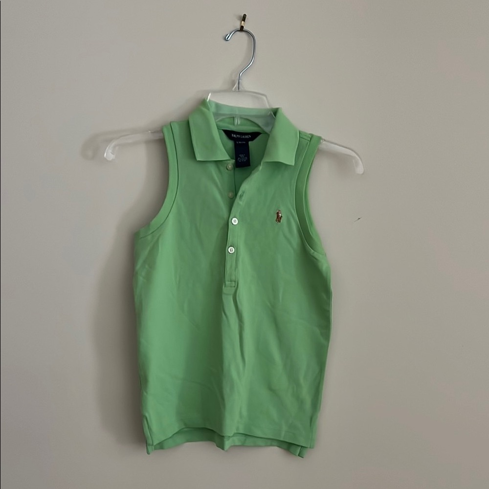 Ralph Lauren Kids Green Sleeveless Polo Shirt Size L